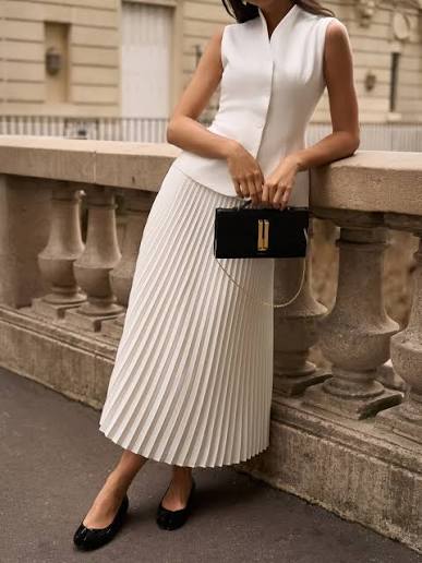 Pleated Midi Skirt